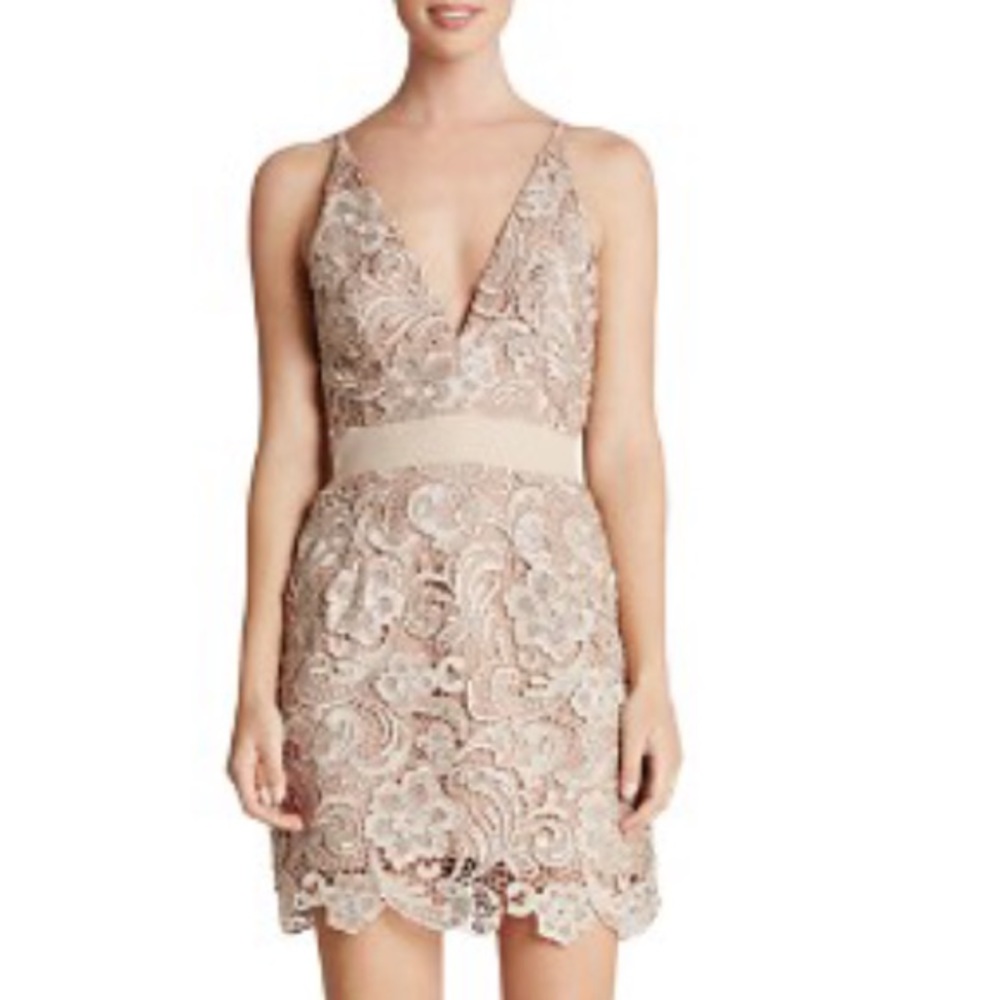 French Lace Banded Mini Dress